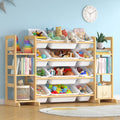Large Toy Storage Organizer and Bookshelf Combo - 12 Bins, 6 Shelves