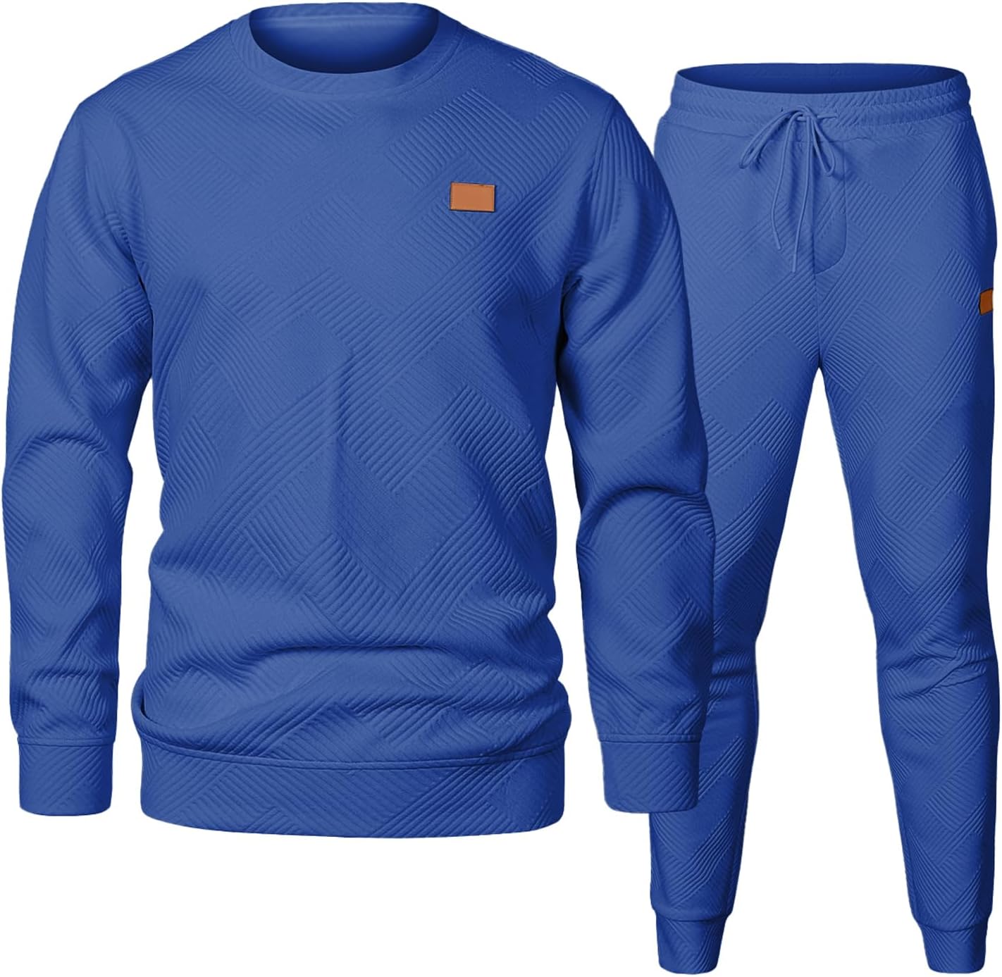 JMIERR Men's 2 Piece Outfits Knit Jacquard Tracksuit Set