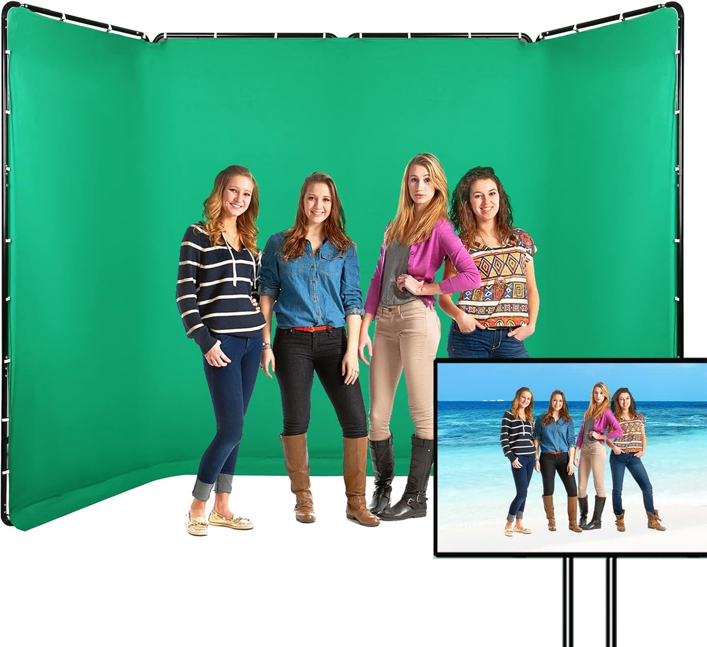Portable Large Chromakey Green Screen Backdrop for Photography