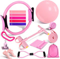 Pilates Essentials Kit for Women 15 Pc Starter Set - At-Home Full Body