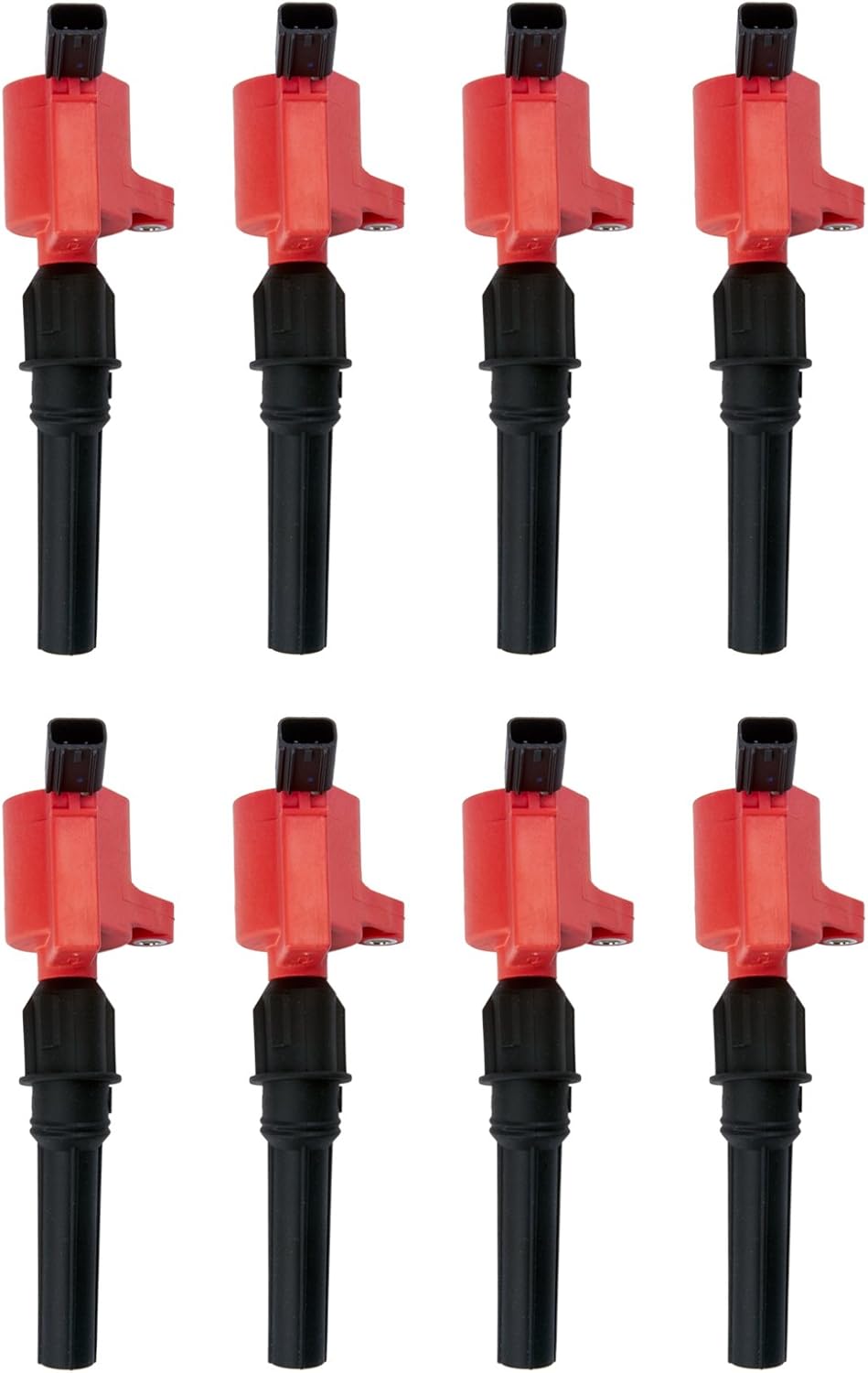 MAS Set of 8 Red Ignition Coils - Boost Ford V8 Performance!