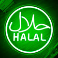 Halal Neon Signs for Wall Decor Dimmable Green Restaurant Light