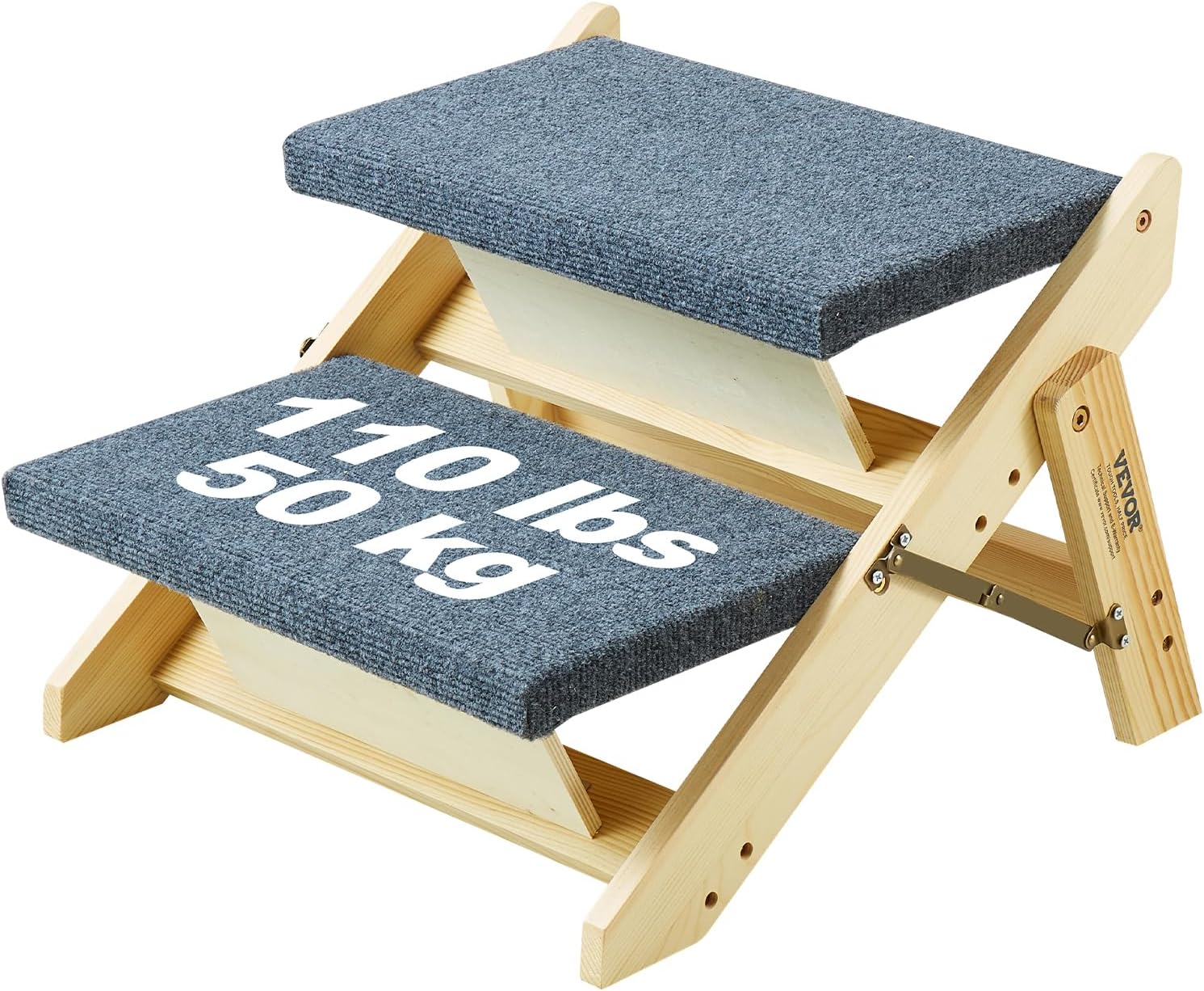 VEVOR Wood Pet Stairs for Dogs and Cats, 2-in-1 Foldable Design