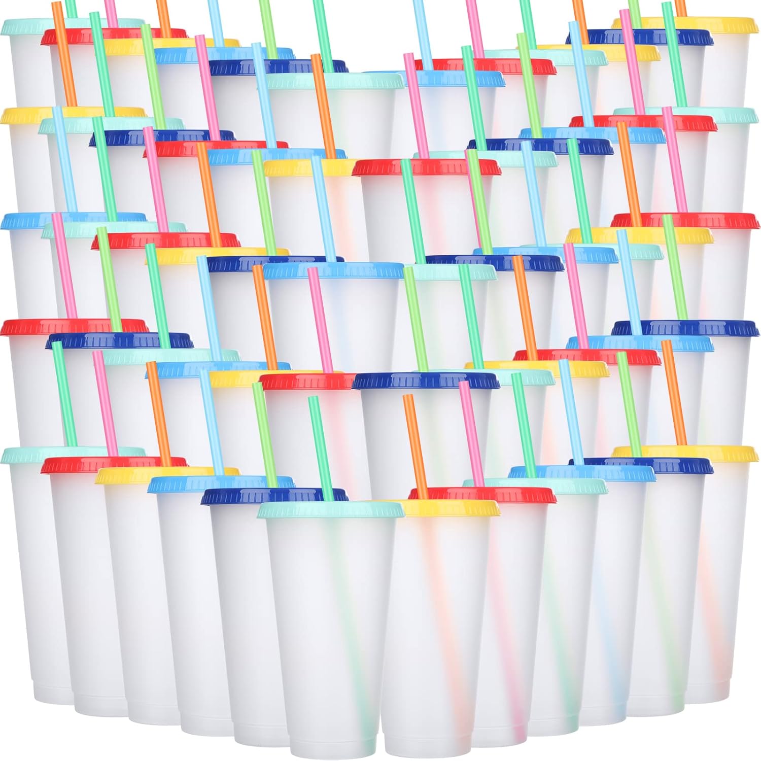 60 Pack Tumbler with Straw and Lid for Parties and Events