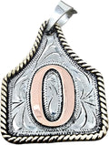 Cow Tag Copper Initial Necklace for Women - Hand Engraved Pendant