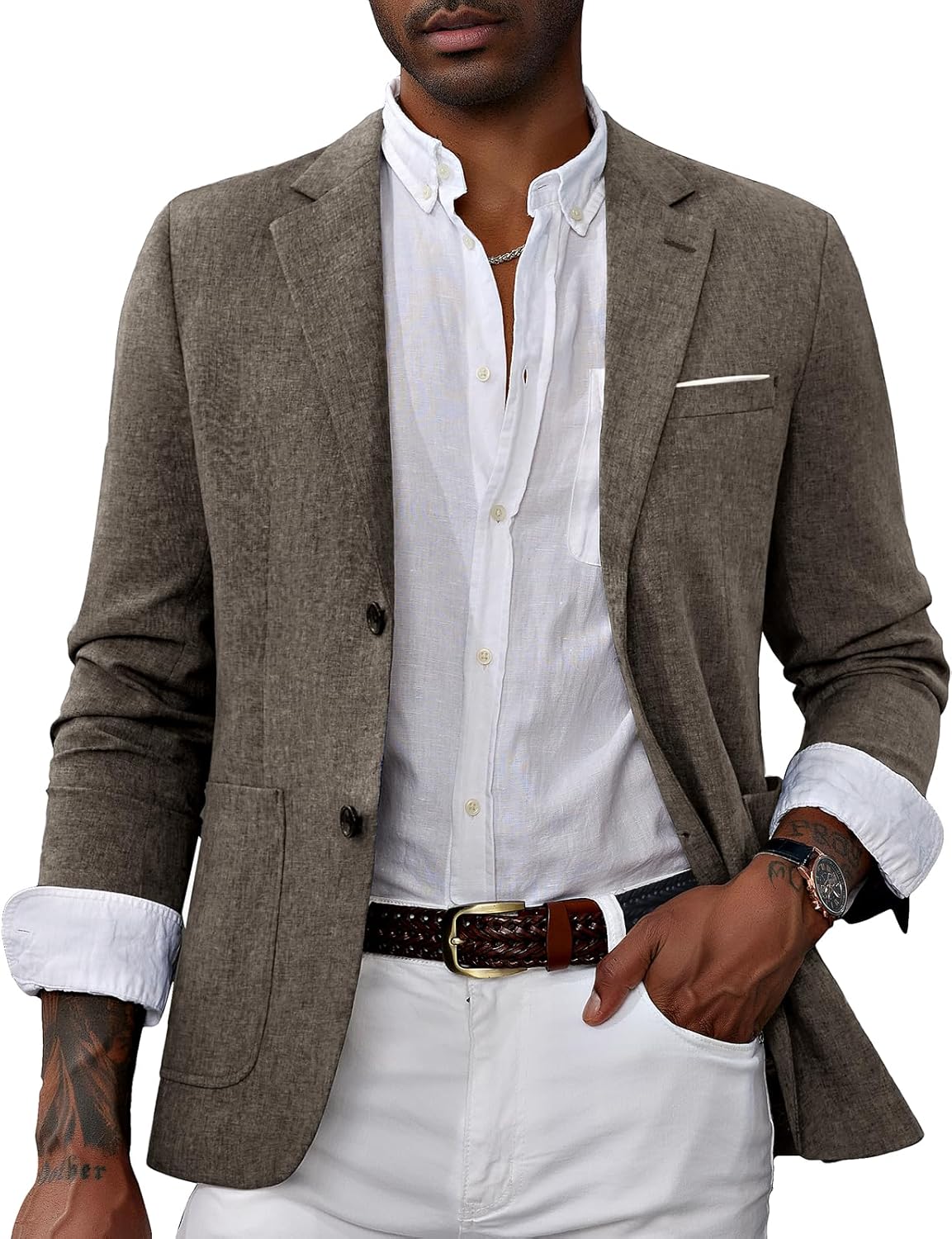 Mens Casual Sport Coat Blazer Lightweight Business Jacket