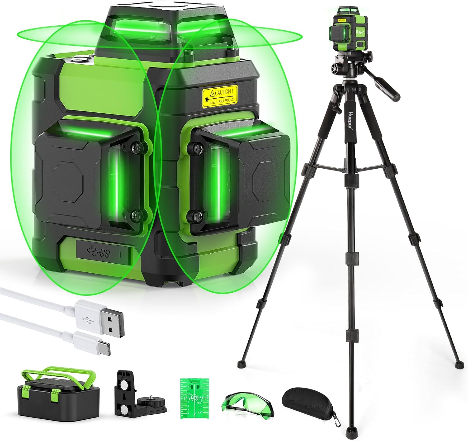 Huepar 360 Laser Level with Tripod for Precision Projects