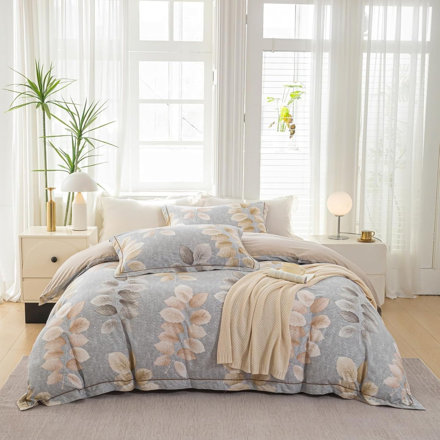 Floral Pattern Twin Size Duvet Cover Set Ultra Soft Cotton