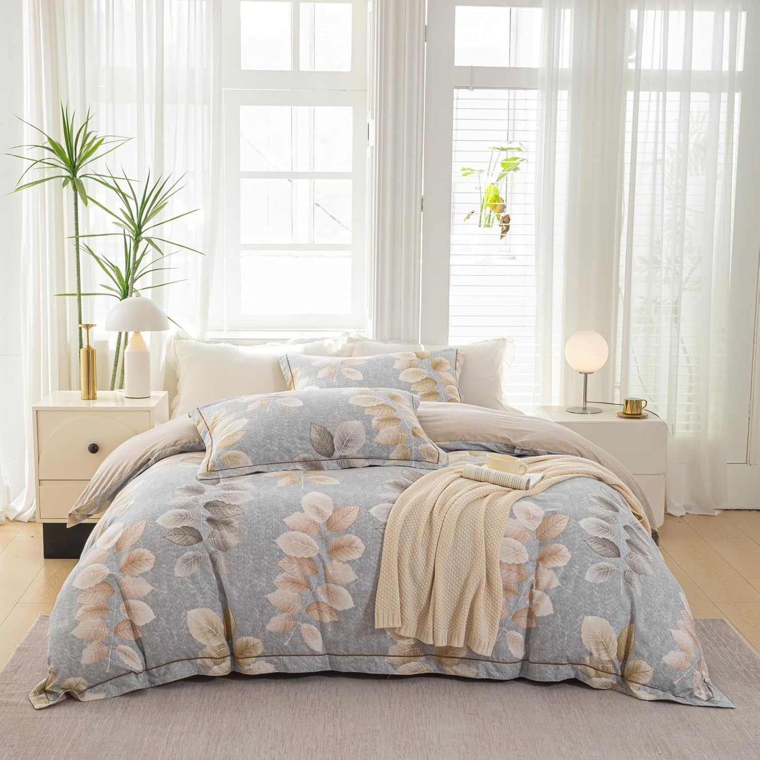 Floral Pattern Twin Size Duvet Cover Set Ultra Soft Cotton