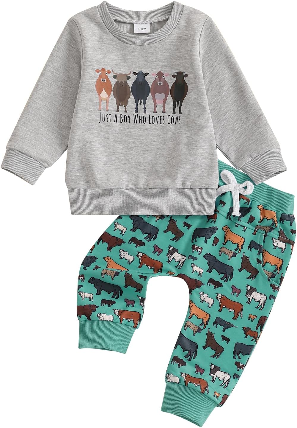Country-Loving Toddler Set: Cowboy Sweatshirt & Hat Pants