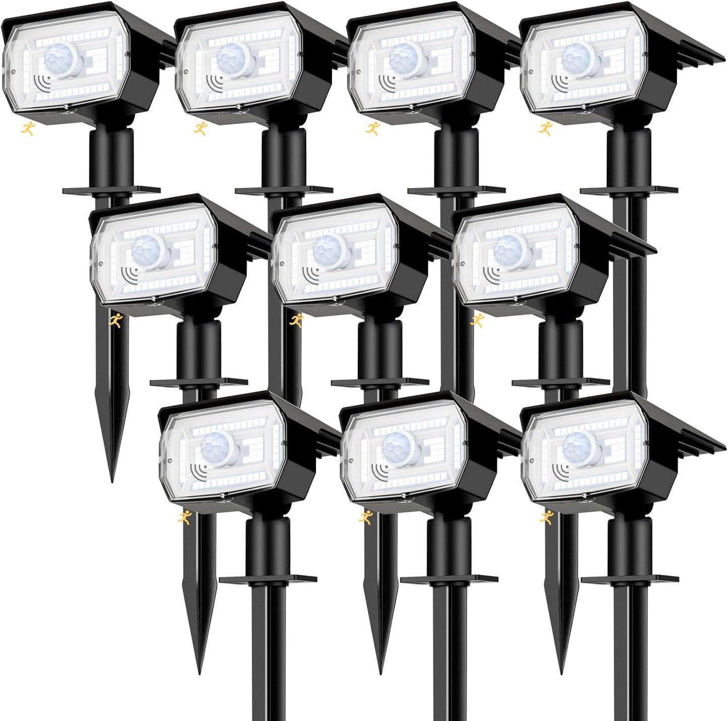 Solar Powered Spot Lights for Outdoor Use - 10 Pack Waterproof