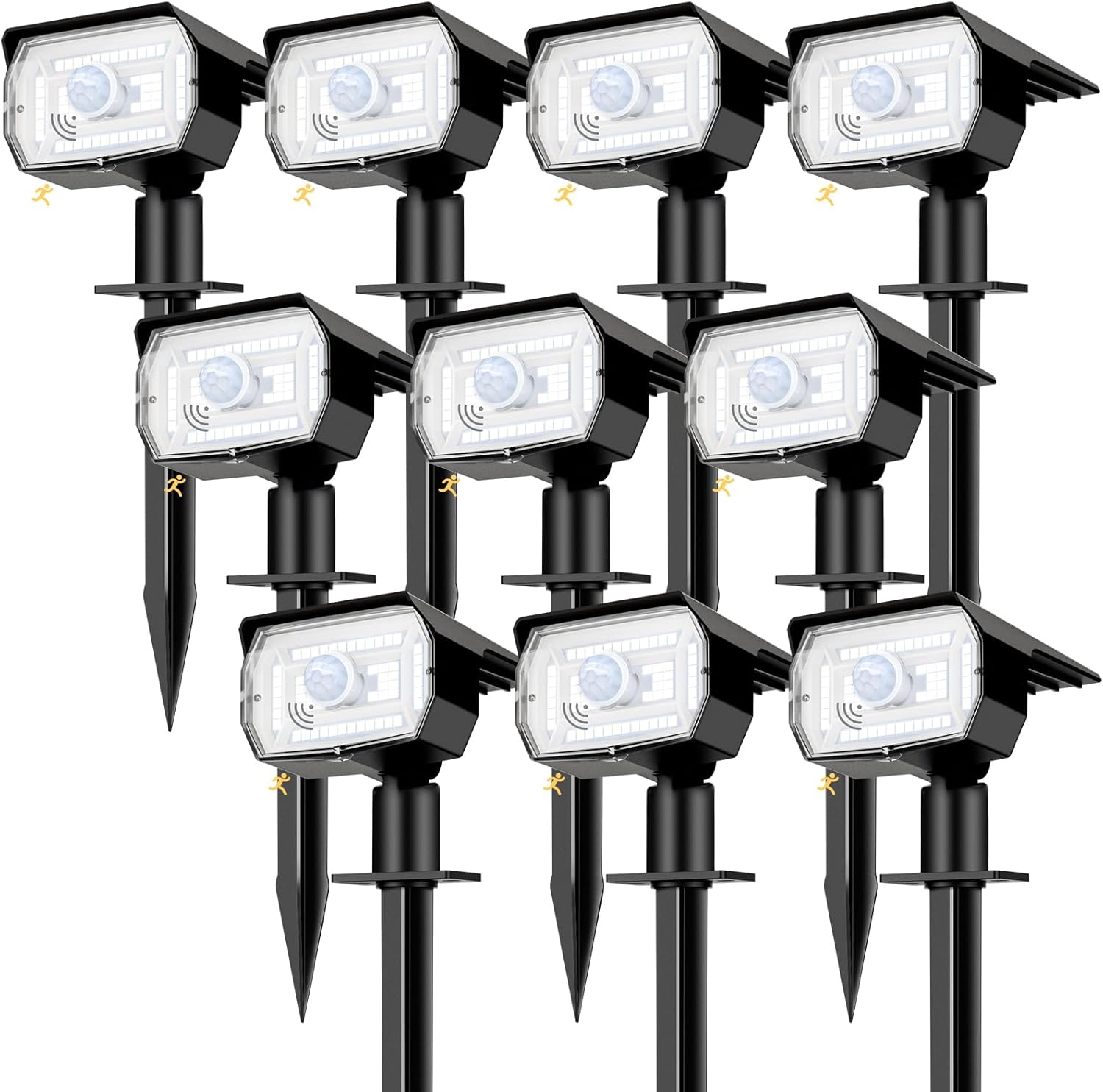 Solar Powered Spot Lights for Outdoor Use - 10 Pack Waterproof