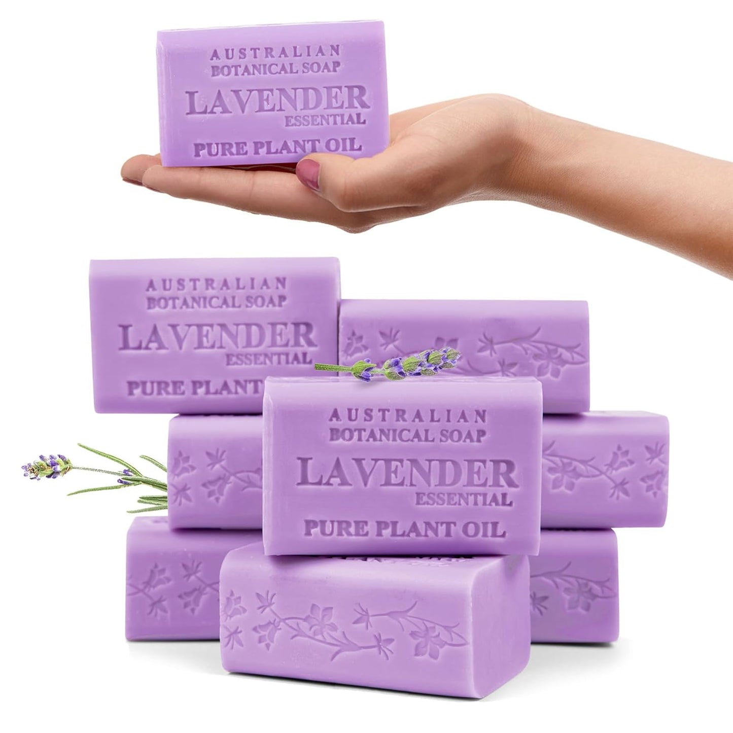 Lavender Soap Bars with Organic Shea Butter - 8 Pack