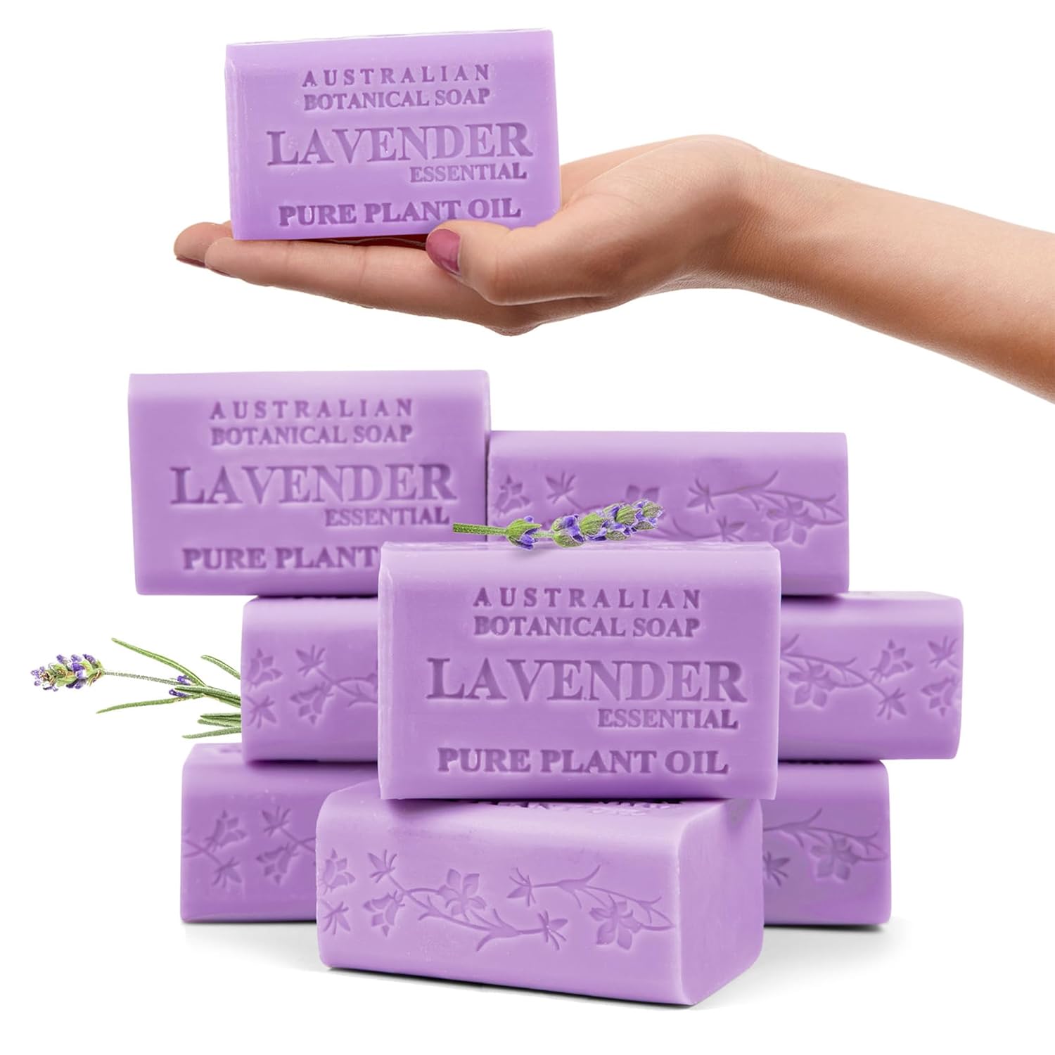 Lavender Soap Bars with Organic Shea Butter - 8 Pack