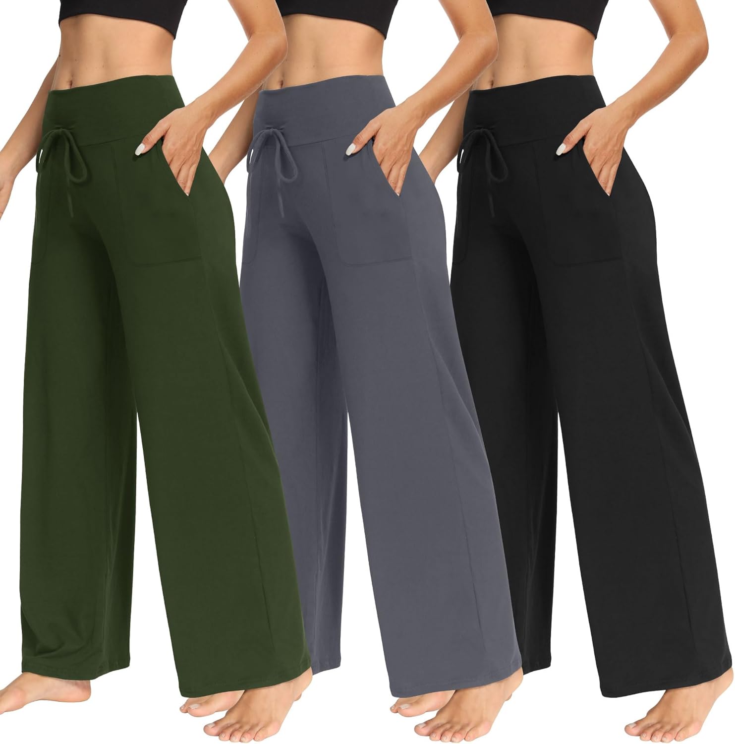 TNNZEET Women's Wide Leg Pants with Pockets for Casual Style