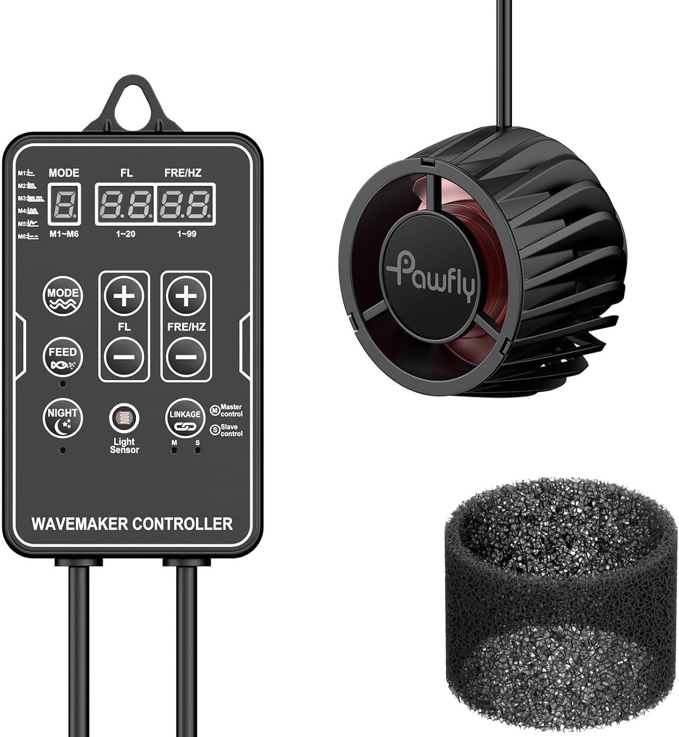 Pawfly 2100 GPH Wave Maker for Aquariums with LED Control
