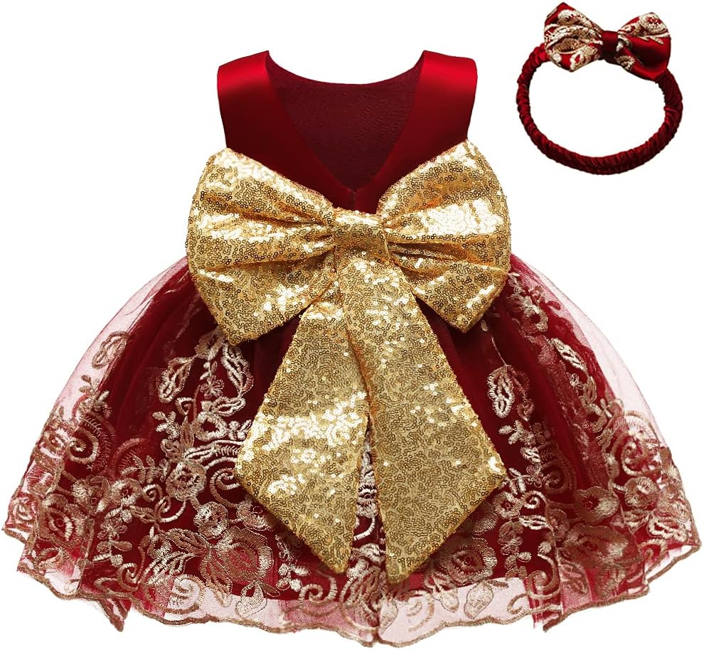 CMMCHAAH Baby Girls Pageant Lace Embroidery Dresses for Toddlers
