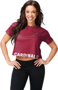 FOCO Women's NFL Team Logo Ladies Bottom Line Crop Top - Team Style