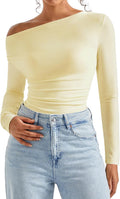 Women Long Sleeve Off Shoulder Cowl Neck Top - Soft Modal Fit