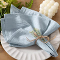 Cloth Napkins Grey Blue Fall Thanksgiving Set of 20 - Reusable Linen