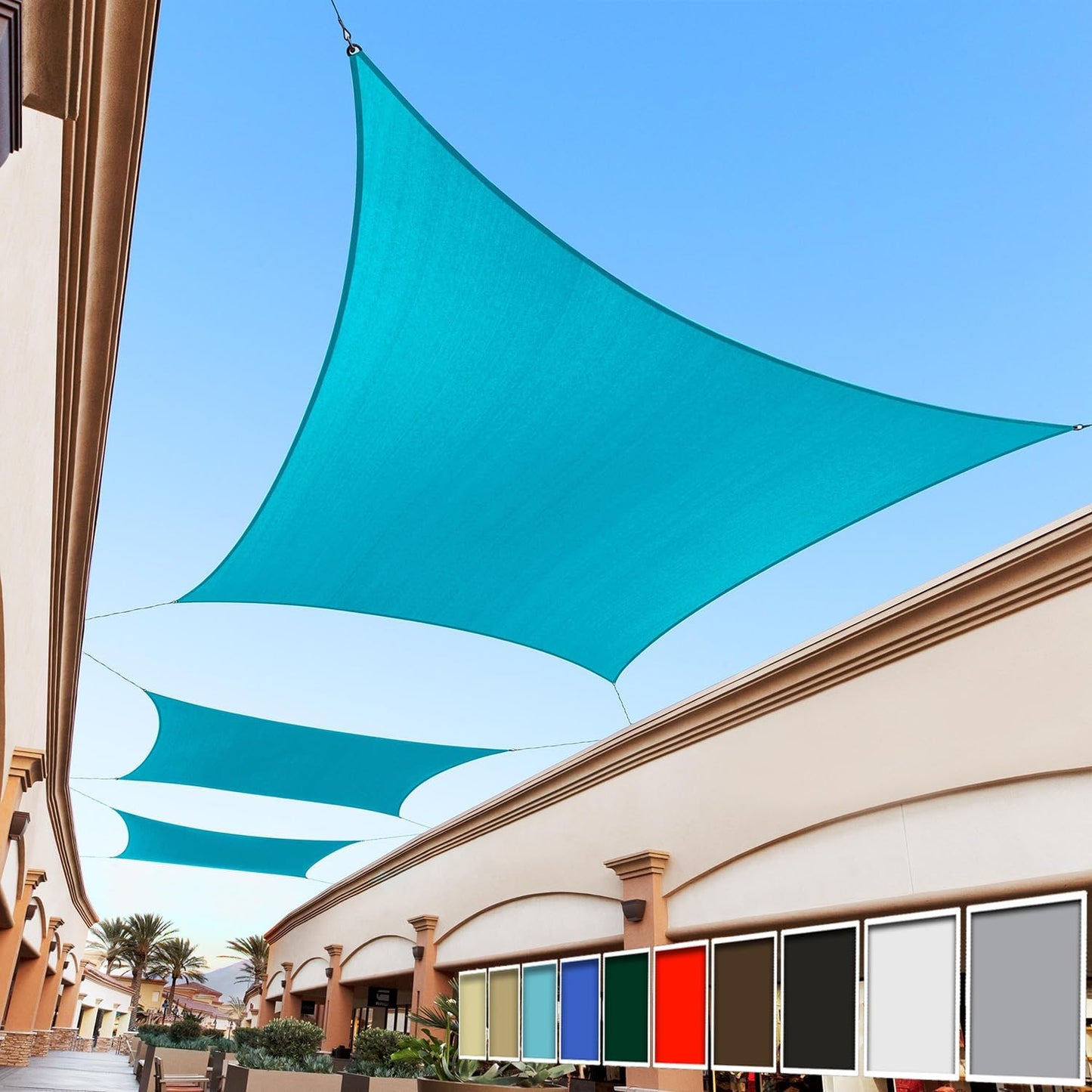 Custom Size Turquoise Sun Shade Sail for Optimal UV Protection