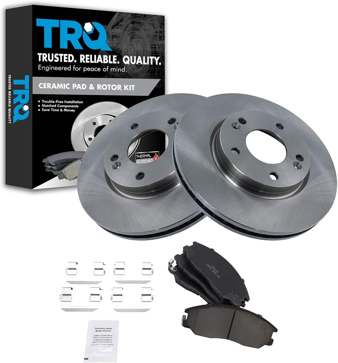 TRQ Front Brake Pad & Rotor Kit for 2001-2005 Hyundai Santa Fe