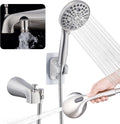 All Metal Bathtub Faucet with Sprayer 10 Settings - Durable Brushed