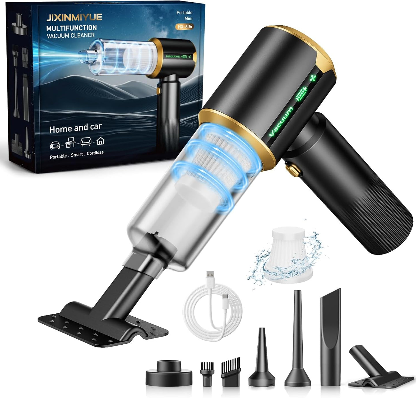 Car Handheld Vacuum Cordless with 16000Pa Suction Power