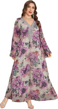 Spring Summer 2024 Plus Size V Neck Floral Maxi Dress - Elegant Fit 16