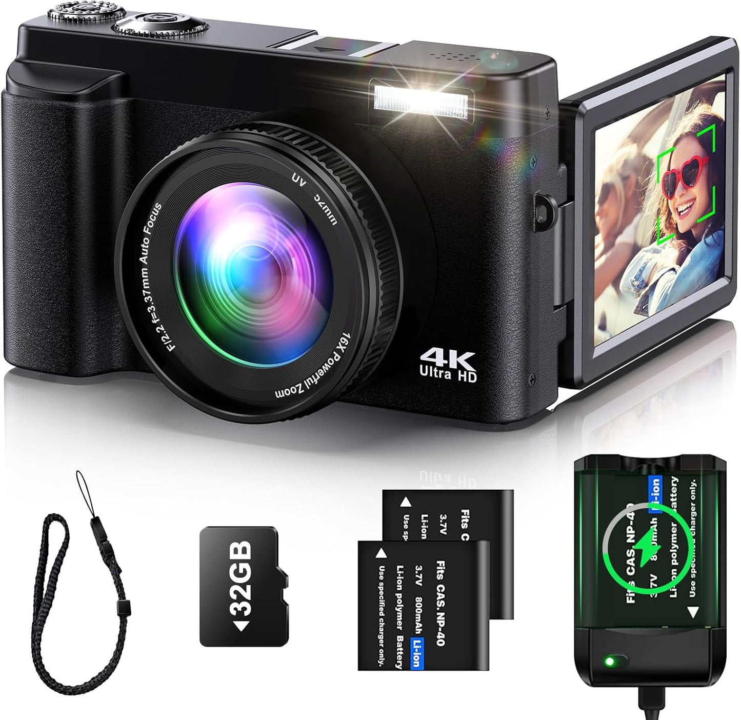 YIGLLO 4K Vlogging Camera: Crystal Clear Video & Anti-Shake Stability
