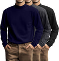 Riyiper Plus Size Men's Mock Turtleneck 3-Pack - Comfortable Base tall