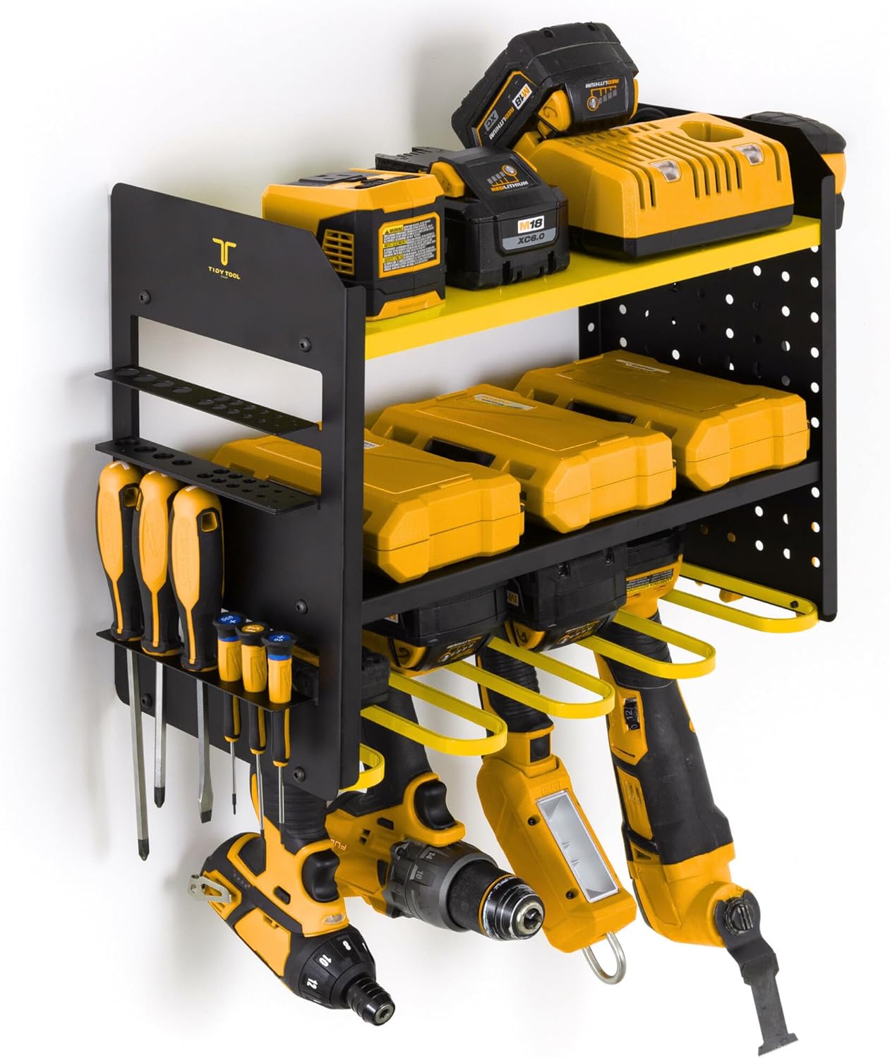Wall Mount Power Tool Organizer - 4 Drill Storage