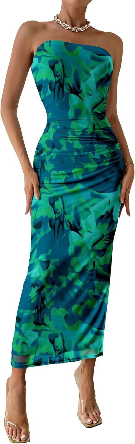 PRETTYGARDEN Women's Summer Maxi Bodycon Dress with Slit