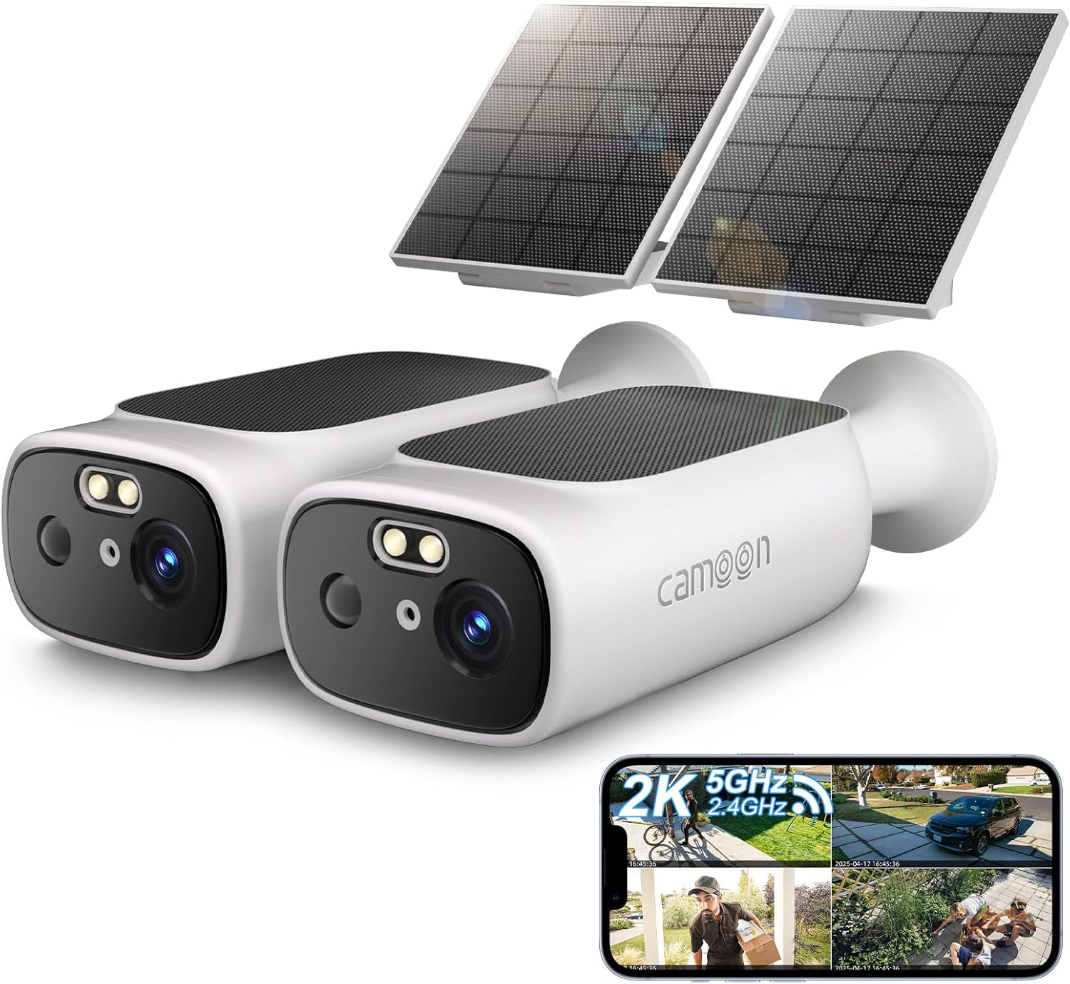 2K Solar Camera Outdoor Wireless with AI Motion Detection