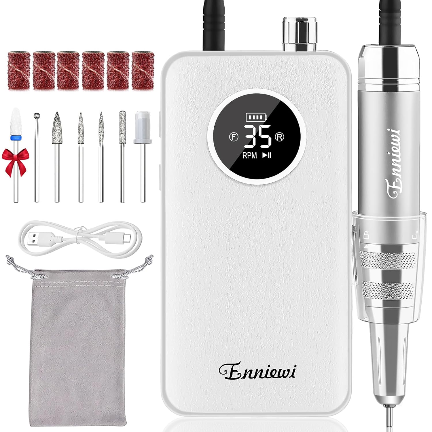 Professional Cordless Nail Drill 35000RPM for Home & Salon Use
