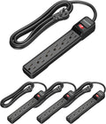 DEWENWILS 6 Foot Power Strip 6-Outlet 4-Pack - Surge Protection