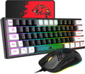 60% Gaming Keyboard and Mouse Combo Black White - Compact RGB Set