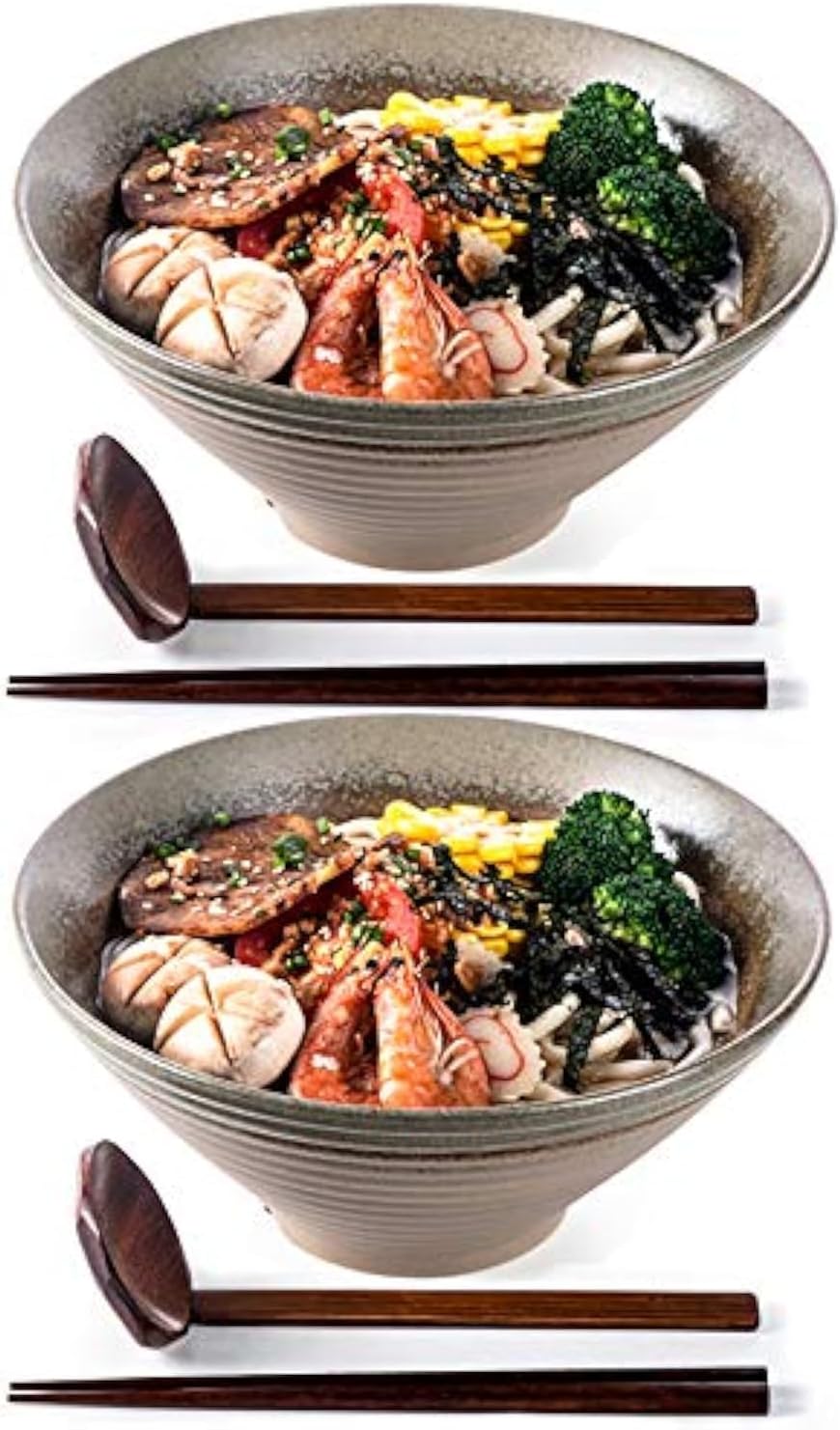 NJCHARMS Ceramic Ramen Bowls Set for Authentic Japanese Dining