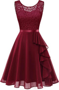 Prom Dresses for Women Ruffle Hem Lace Short Cocktail Dress