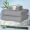 California King Bamboo Viscose Sheets 4pcs Midgrey - Cooling Comfort