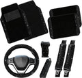 Bling Steering Wheel Cover and 9-Piece Rhinestone Car Set - Sparkle