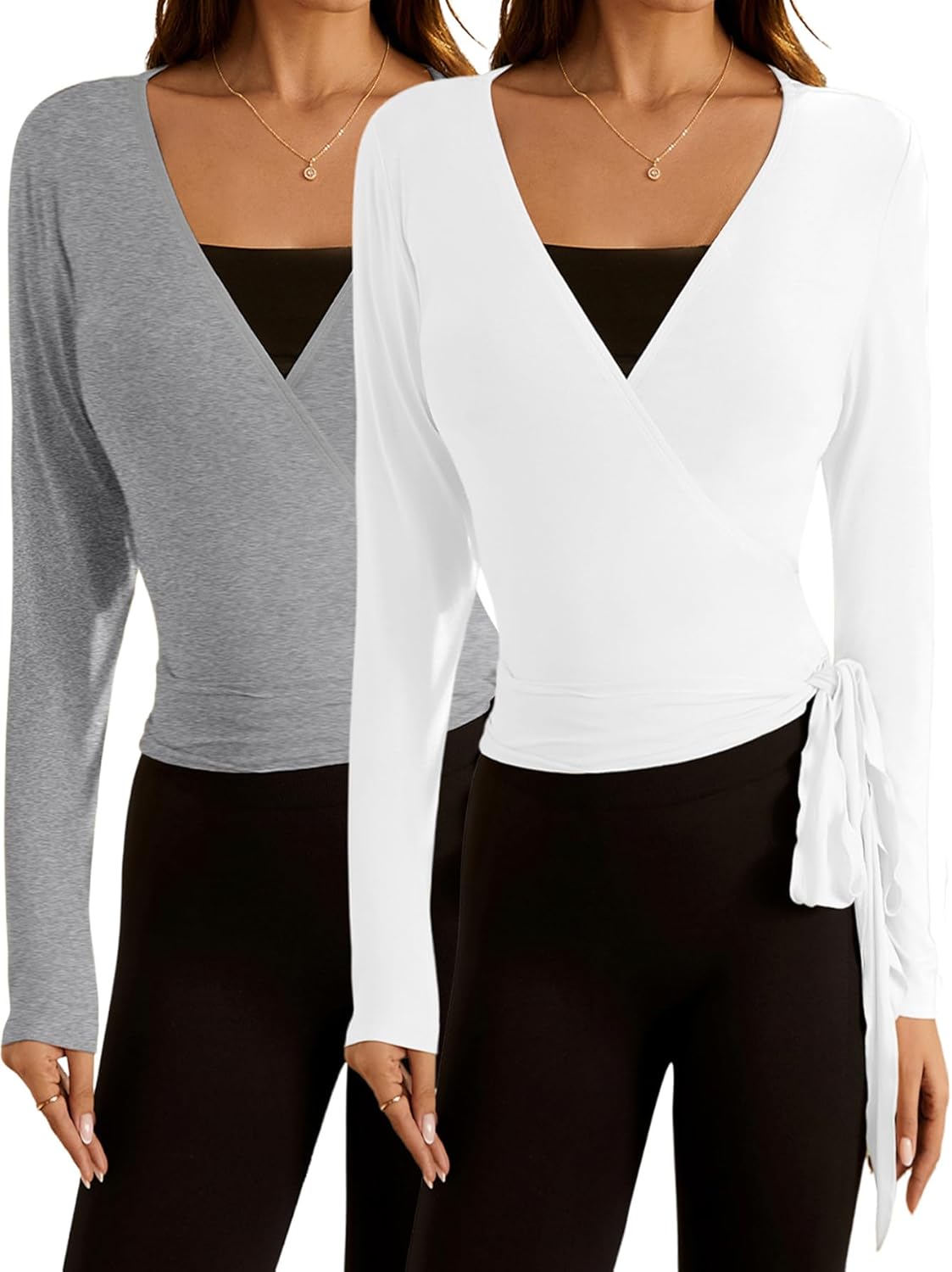 SweatyRocks Women's Pilates Outfits Long Sleeve Workout Tops