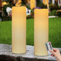 Kimjo 14 in x 4 in Large Outdoor Flameless Candles - Waterproof LED