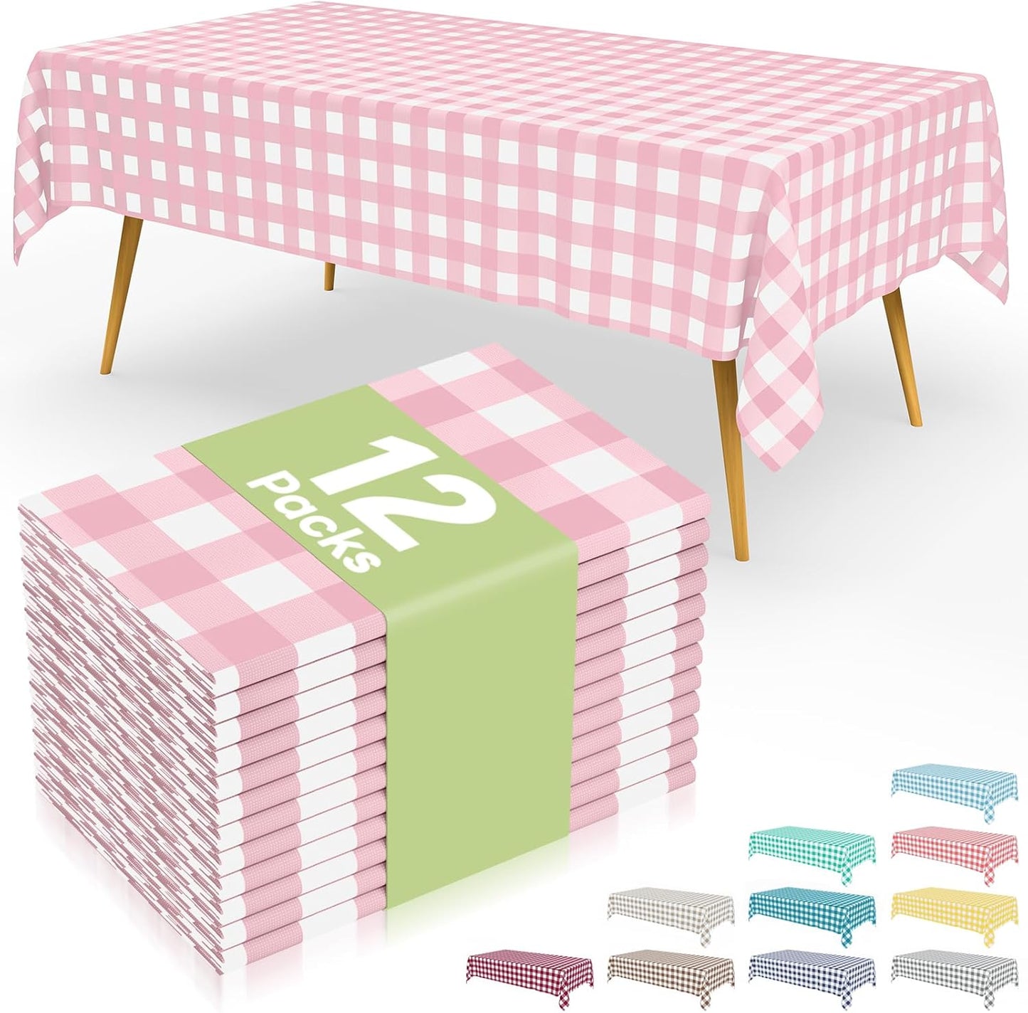 Gingham Disposable Table Cloths for Parties and Picnics