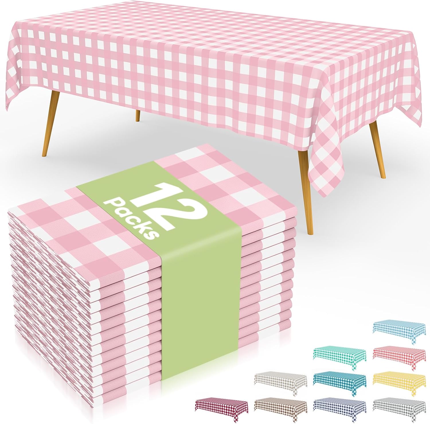 Gingham Disposable Table Cloths for Parties and Picnics