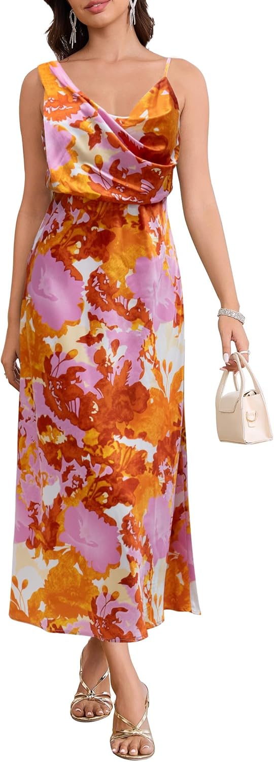 Elegant Women's Summer Satin Dress for Wedding Guests and Parties