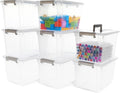 Citylife 6 QT Clear Plastic Storage Bins 8-Pack - Stackable Organizers