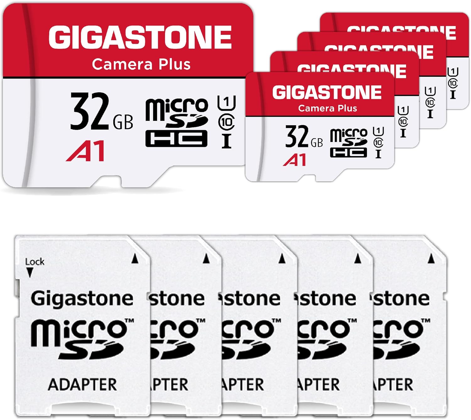 High Performing Gigastone 32GB Micro SD Cards 5-Pack for HD Video - UHS-I U1 A1 Class 10
