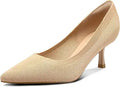 mysoft Women's Pumps 2in Kitten Heel Pointed Toe Low Heel Dress Shoes