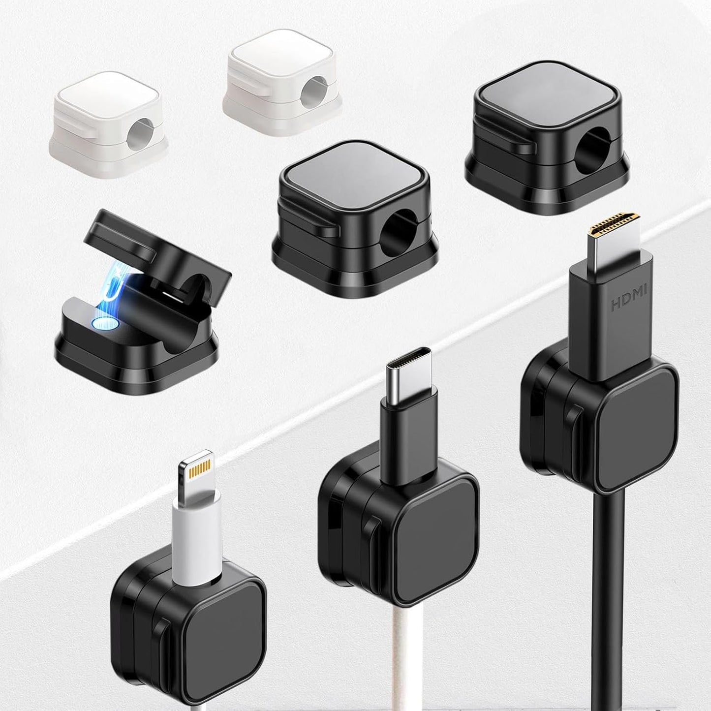 Kisajar Magnetic Cable Clips - Keep Cables Neat & Tidy!